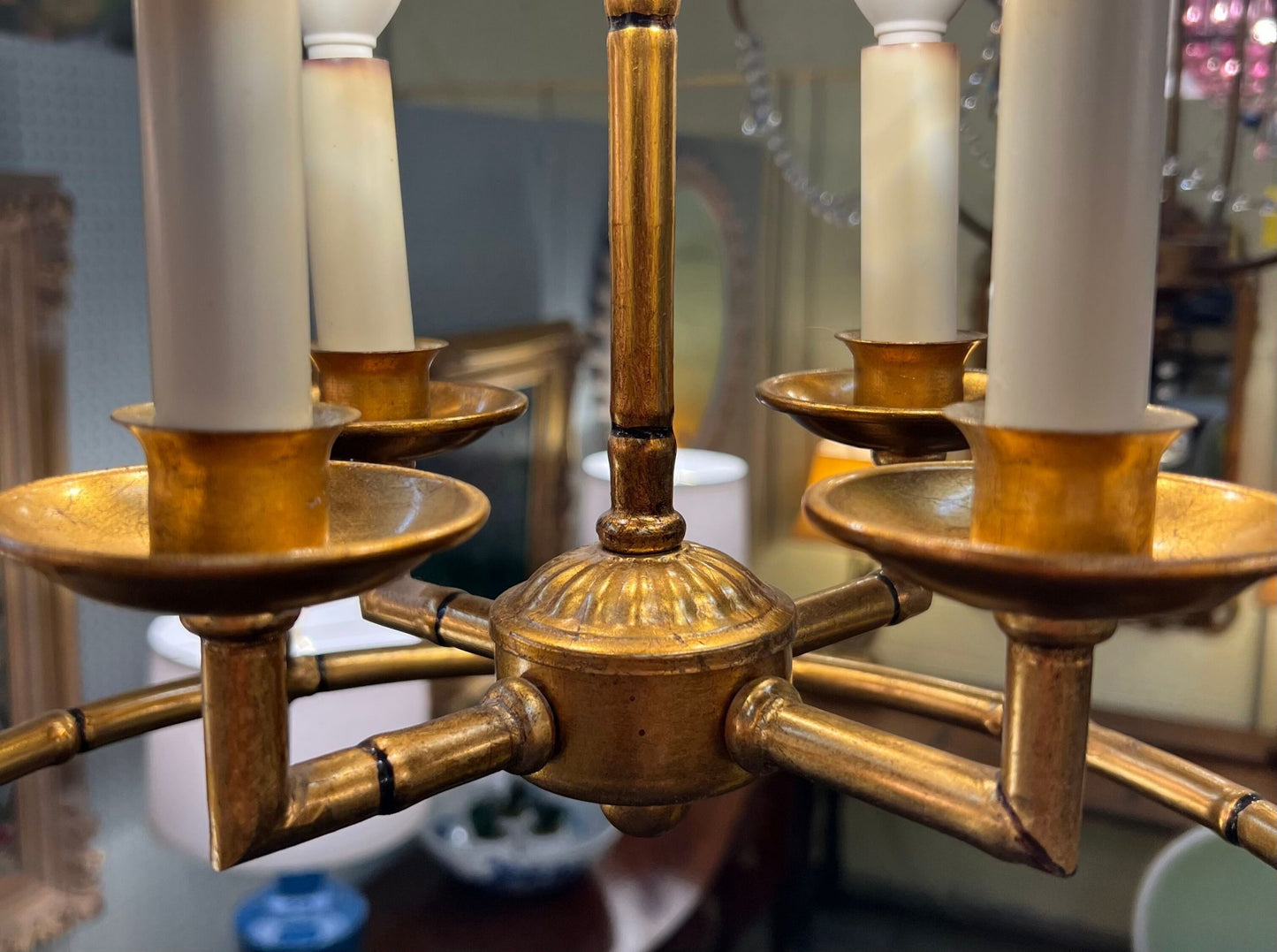 Gilt Bamboo Lantern by Chelsea House