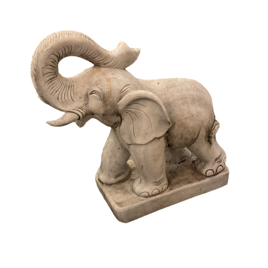 Pair of Vintage Limestone Elephant Figures
