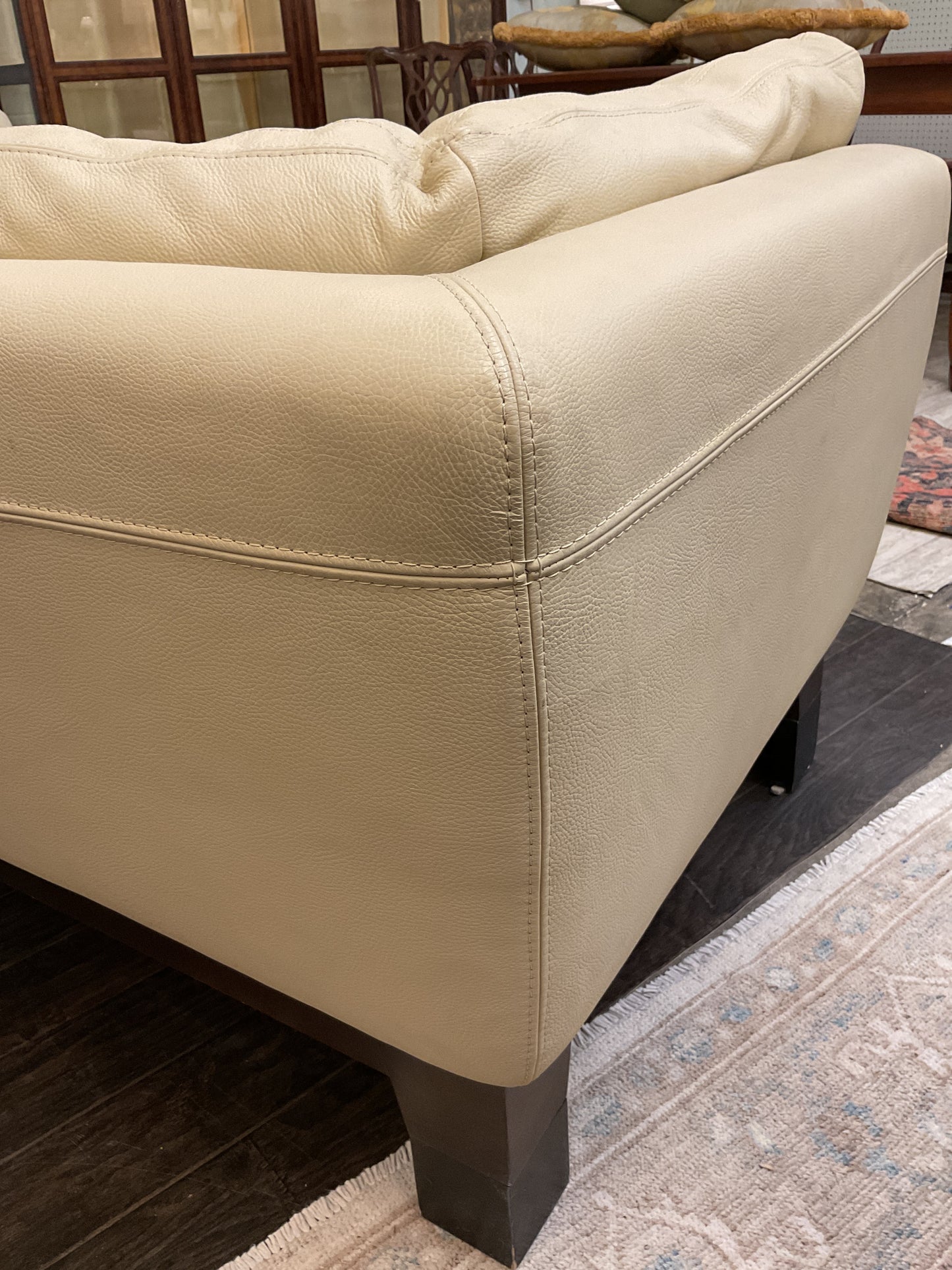 Roche Bobois Leather Sectional w/Ottoman.