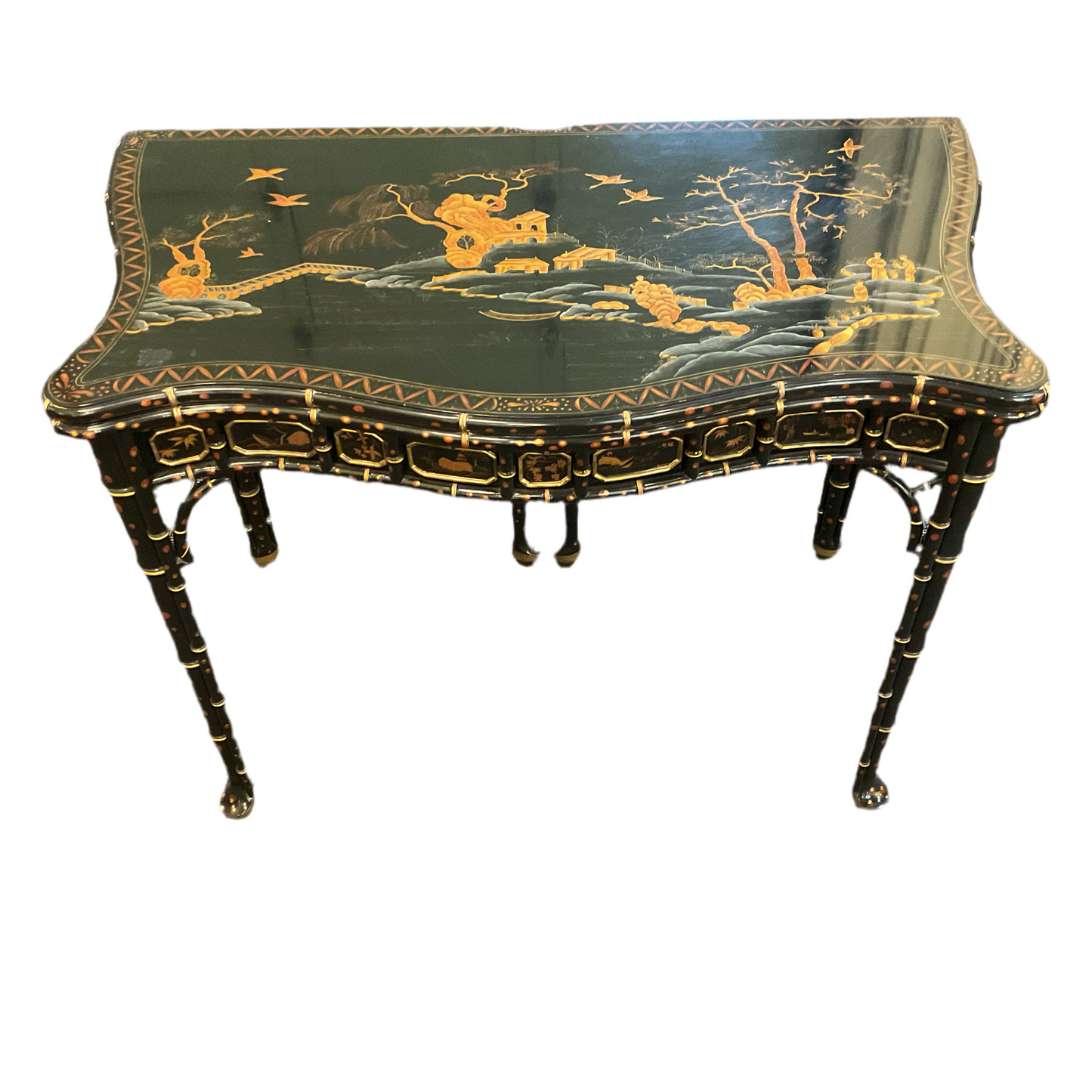 Chinoiserie Console/ Game Table by Baker Furniture