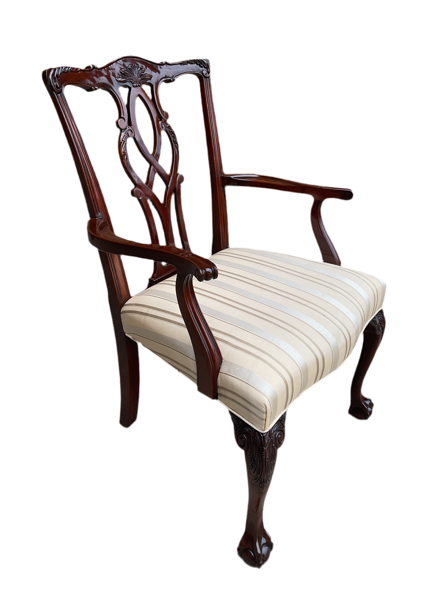Set of 8 Chippendale Style Dining Chairs By Kindel Furniture