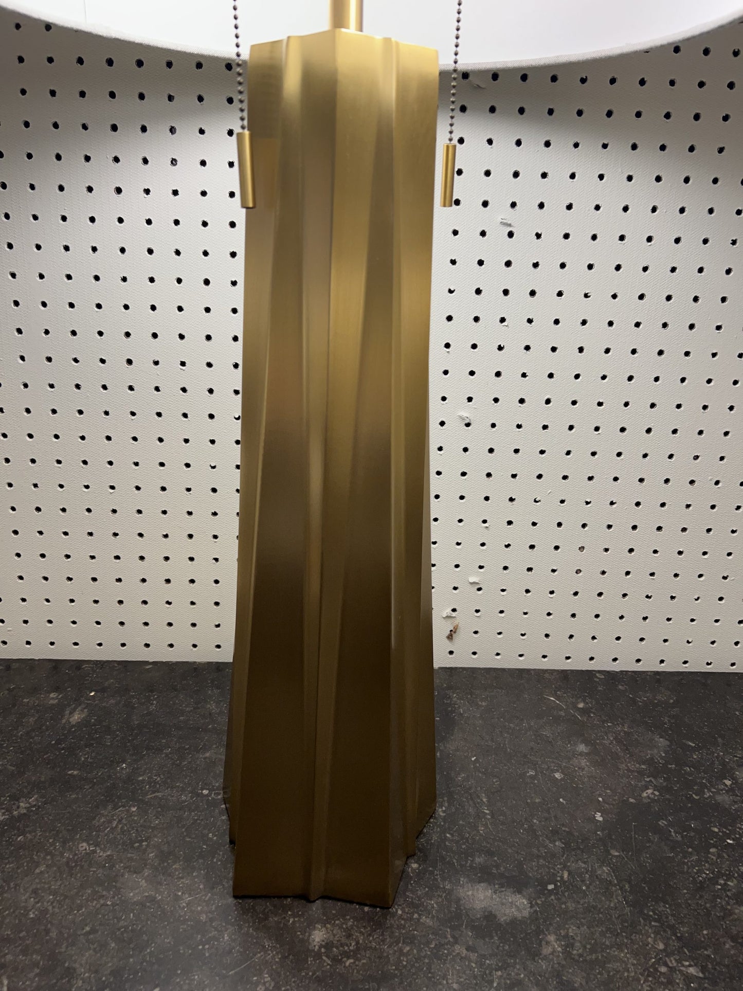 Pair Gold Metal Star Form Lamps