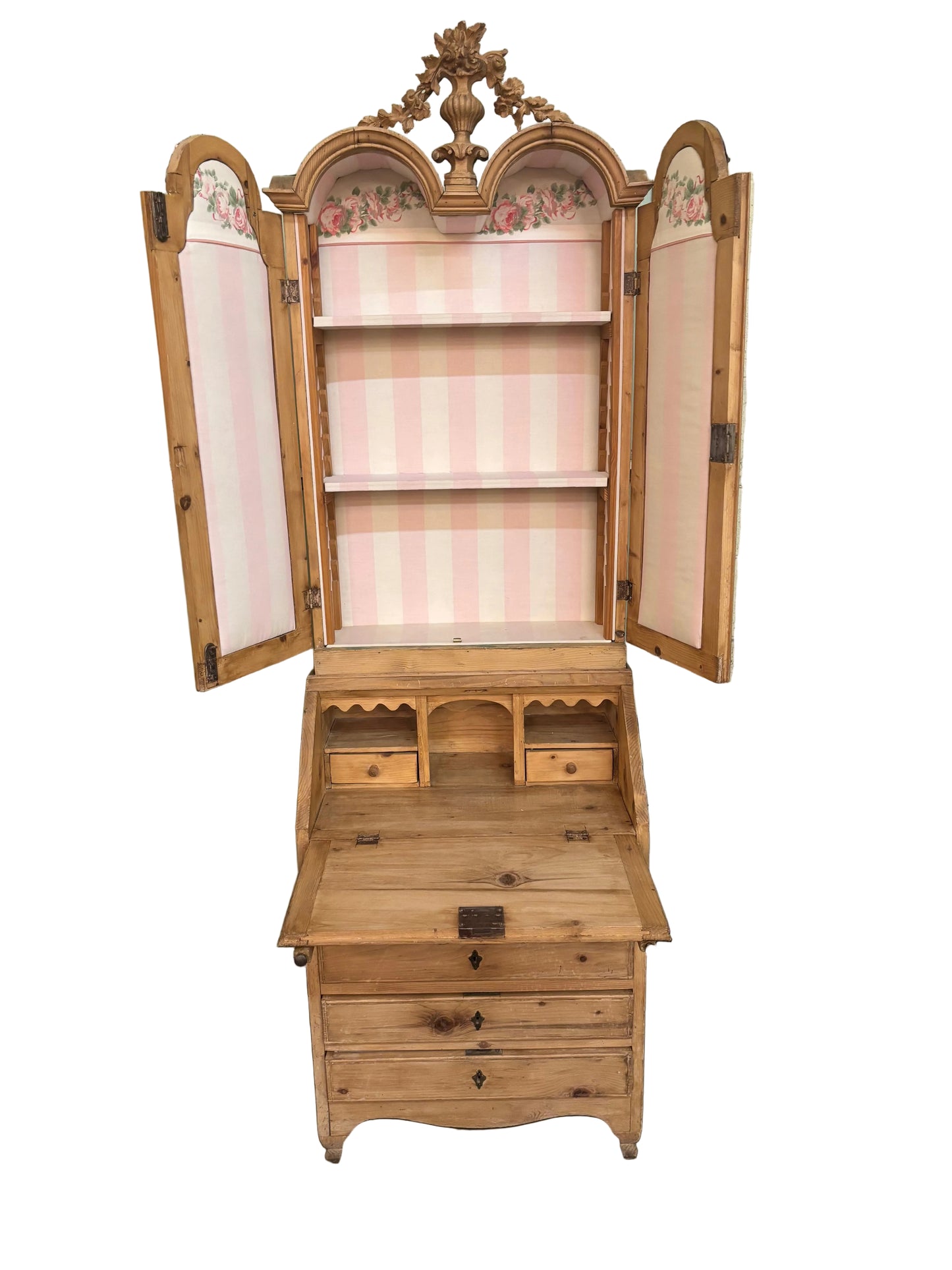 French Double Dome Pine Secretary