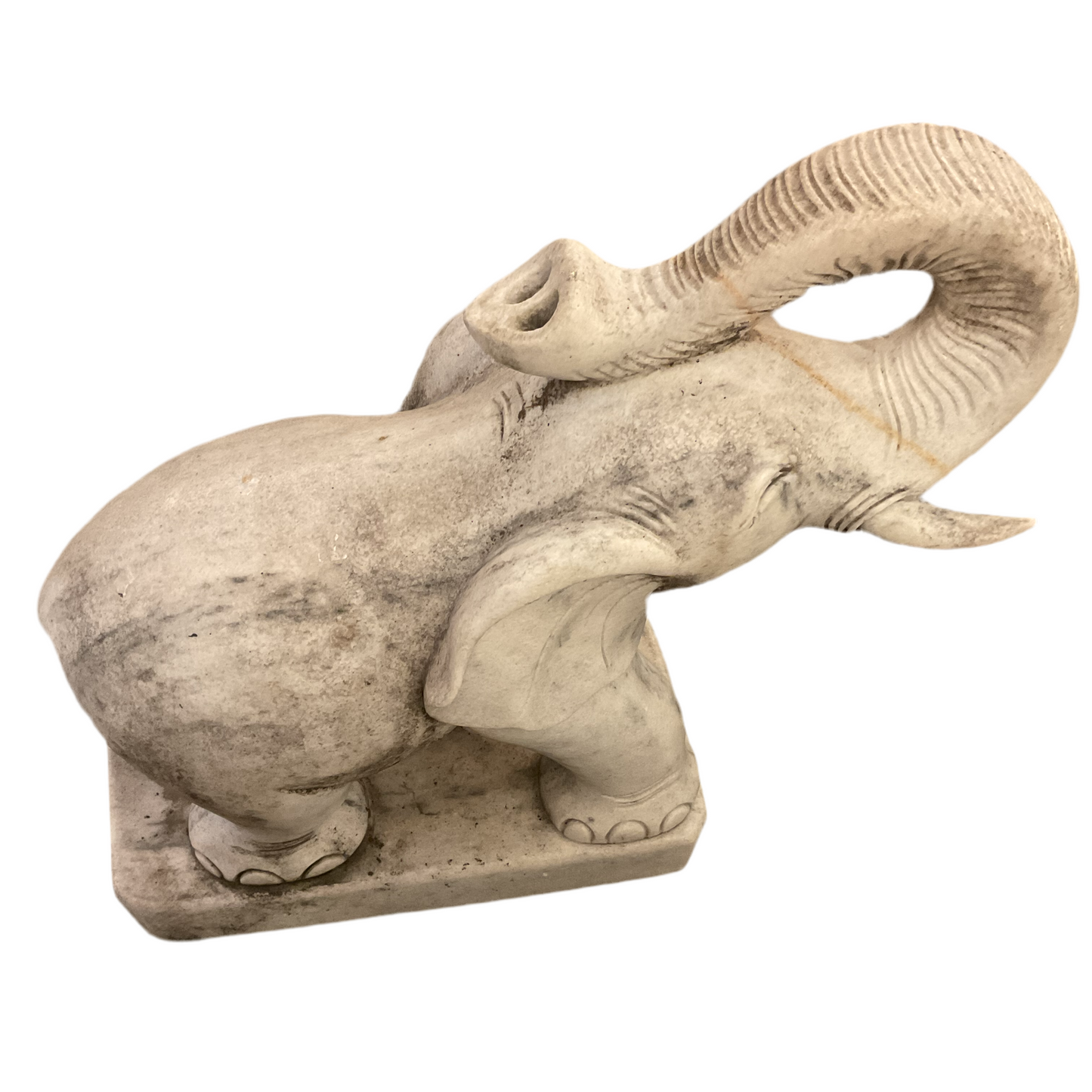 Pair of Vintage Limestone Elephant Figures