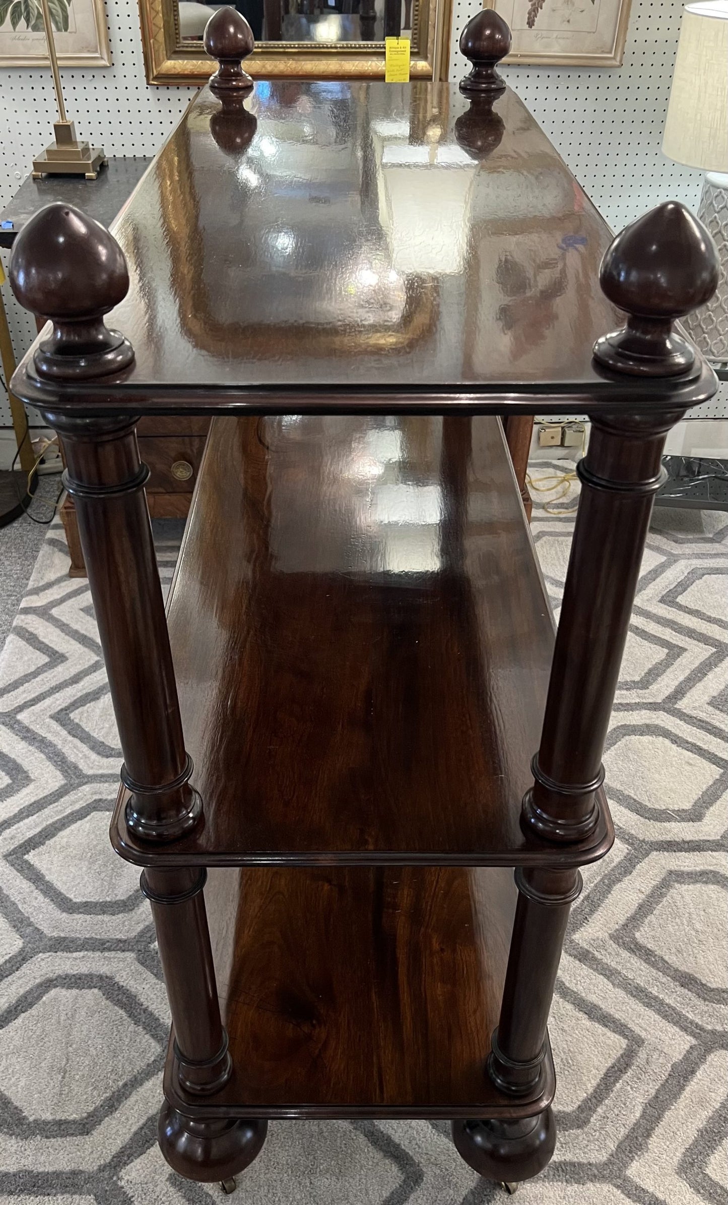Vintage 3 Tier Mahogany Dumbwaiter