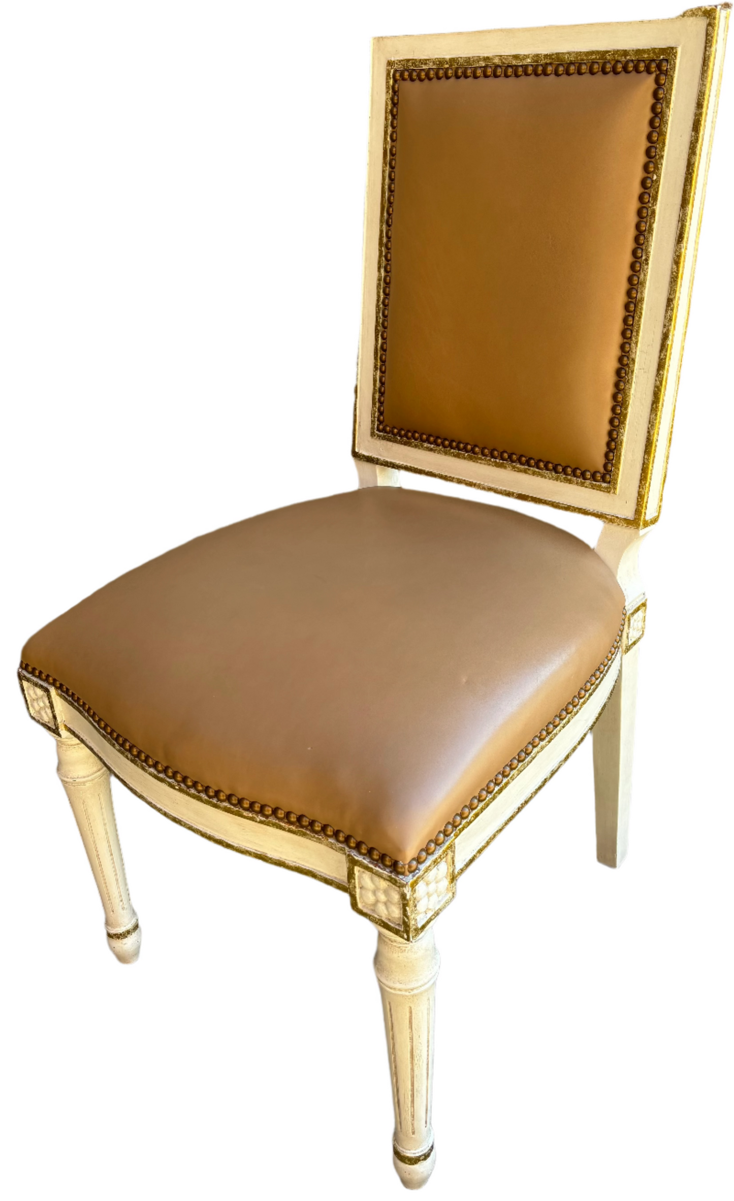 Set 4 Louis XVI Leather Chairs