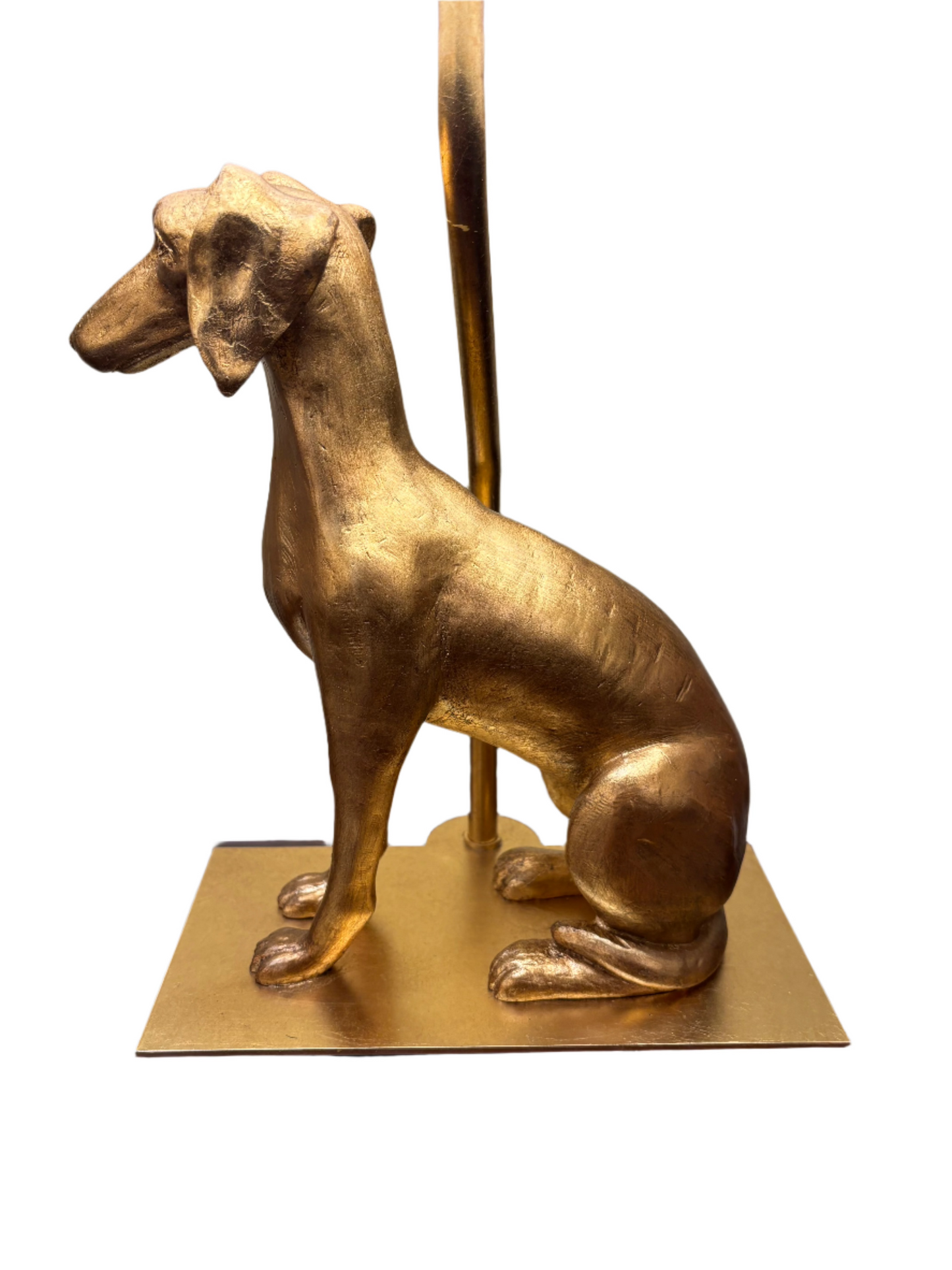 Pair Gold Dog Figures Lamps