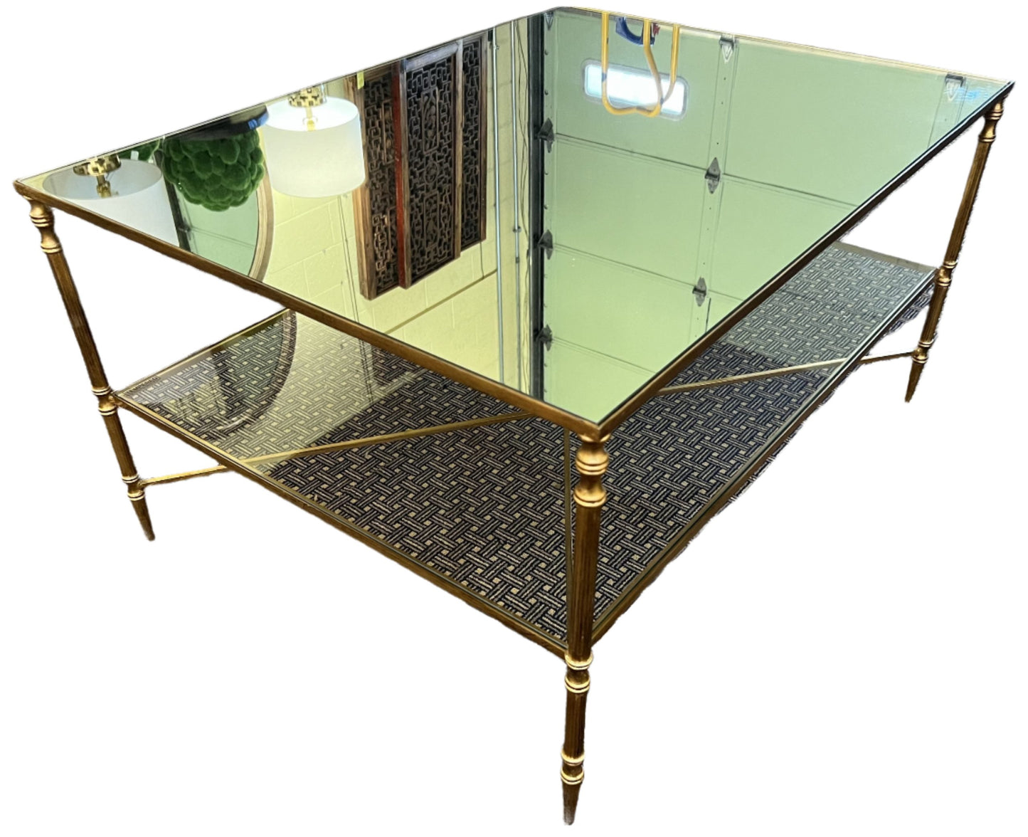 TWO TIER MIRROR TOP COCKTAIL TABLE