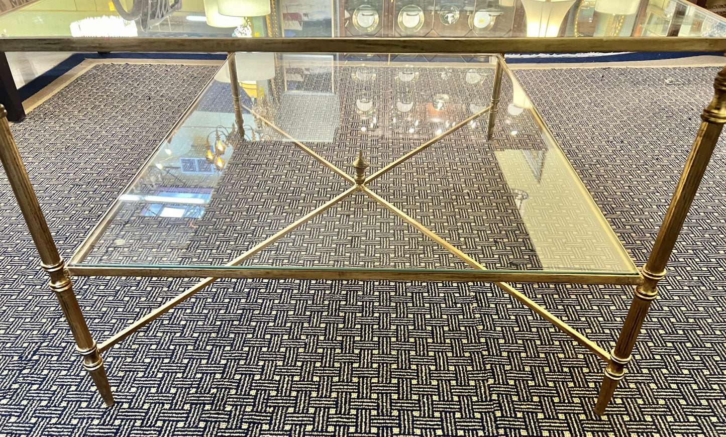 TWO TIER MIRROR TOP COCKTAIL TABLE