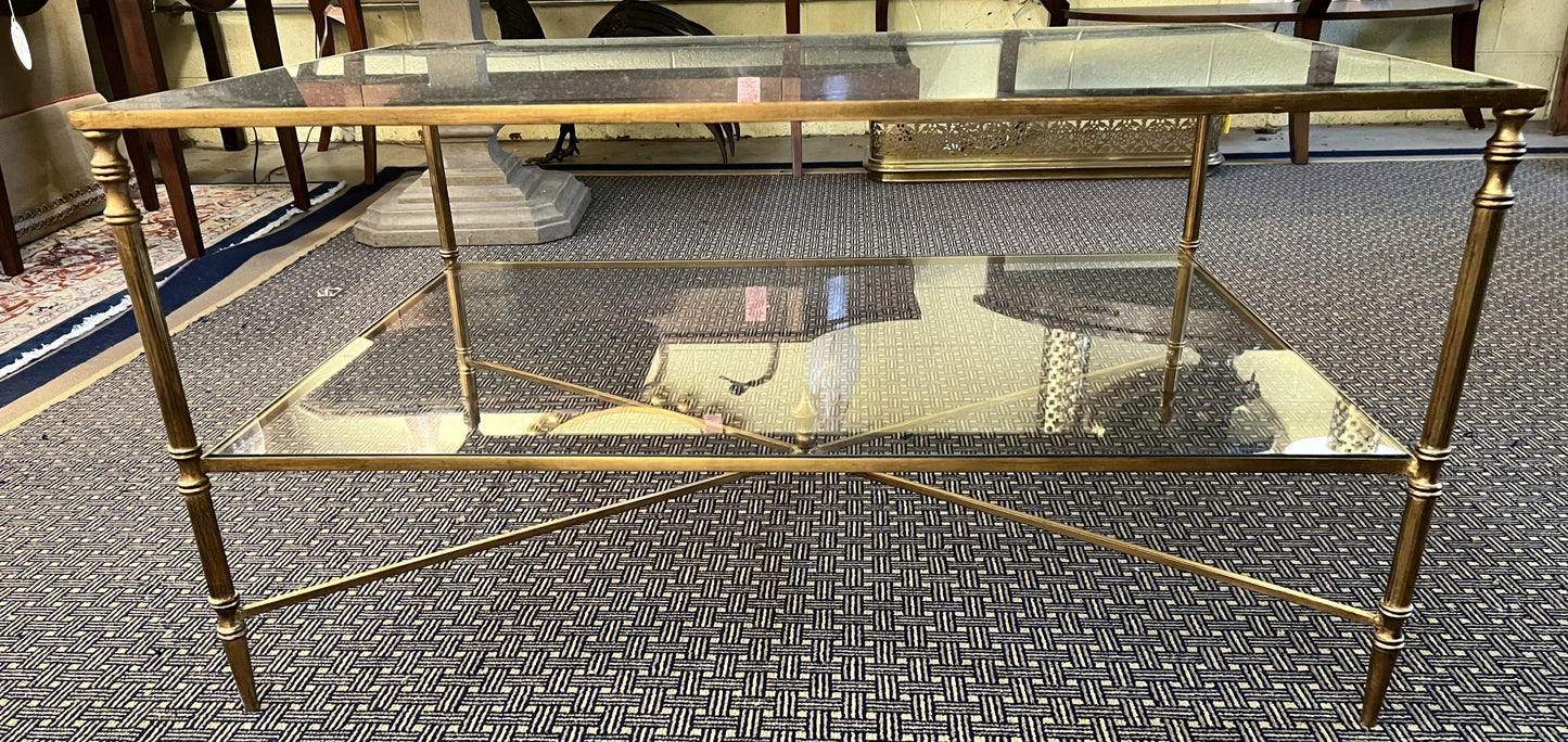 TWO TIER MIRROR TOP COCKTAIL TABLE