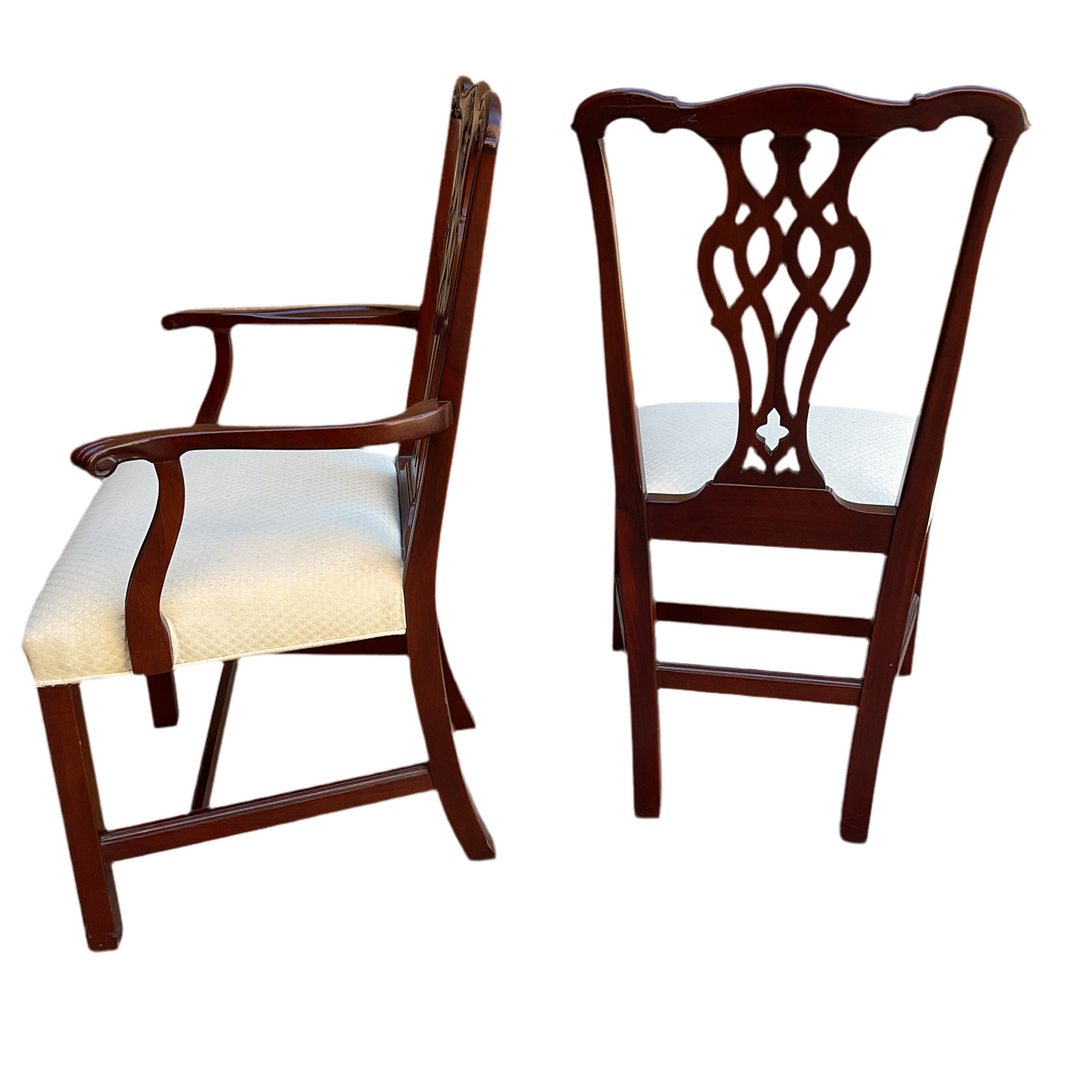Set 8 Chippendale Style Dining Chairs