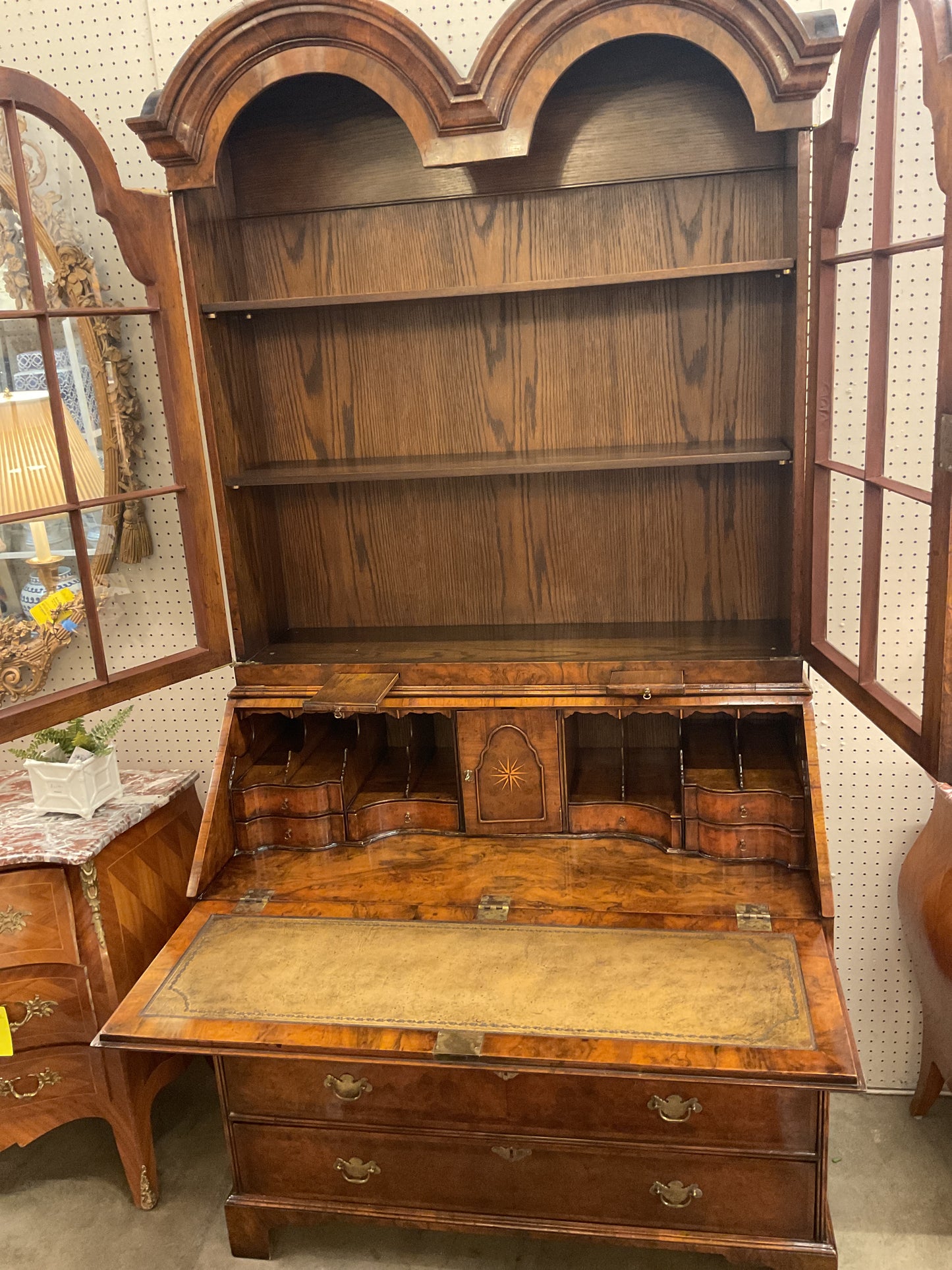 Burl Wood Double Dome Secretary