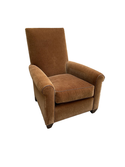 Olive Mohair Club Chair and Ottoman by Donghia