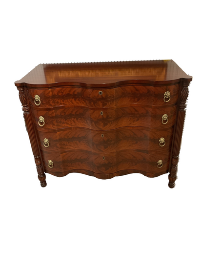 Antique Flame Mahogany Chest of Drawers