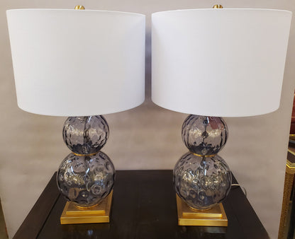 Pair of Moderne Glass Lamps