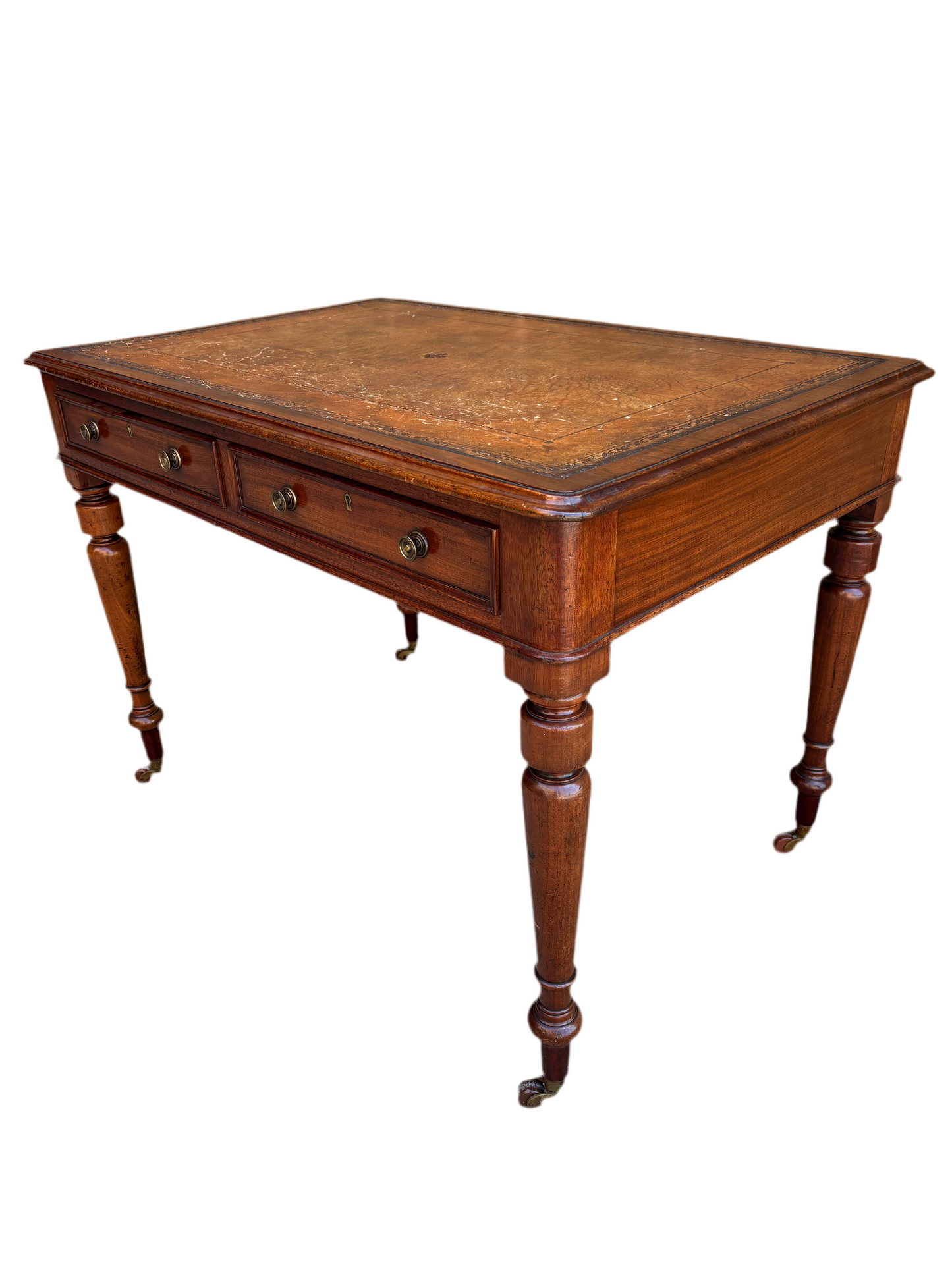 Brown Leather Top Desk