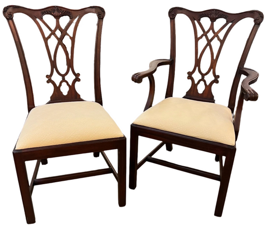 Set 8 Chippendale Dining Chairs