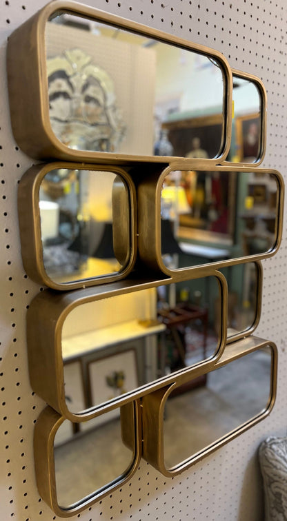 Contemporary Gold Metal Frame Mirror 