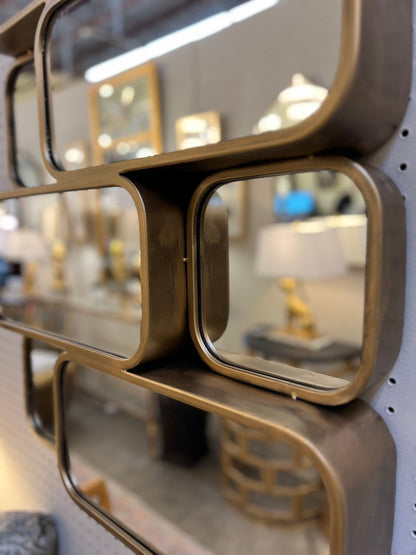 Contemporary Gold Metal Frame Mirror 