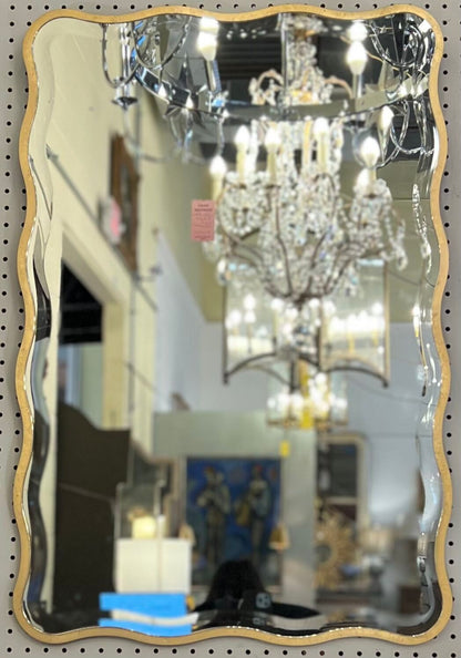 Ruffed Gold Leaf Frame Mirror