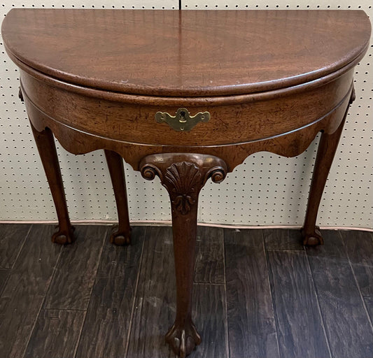 Mahogany Demilune / Flip Game Table.