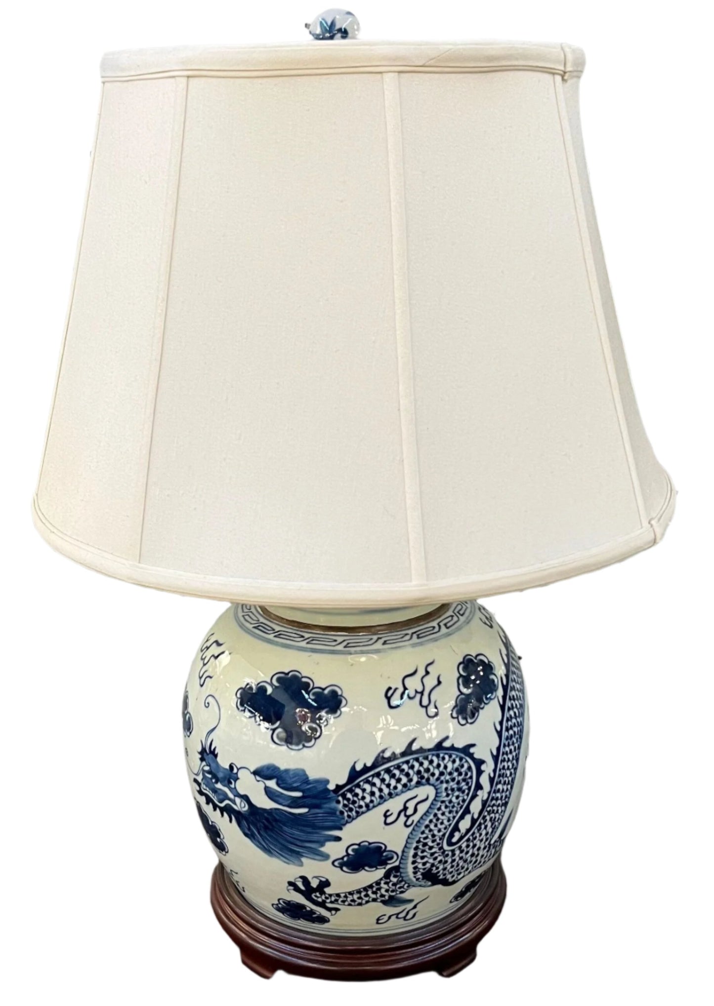 Blue and White Dragon Ginger Jar Lamp