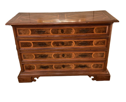 Antique Italian Walnut Inlaid Chest of Drawers