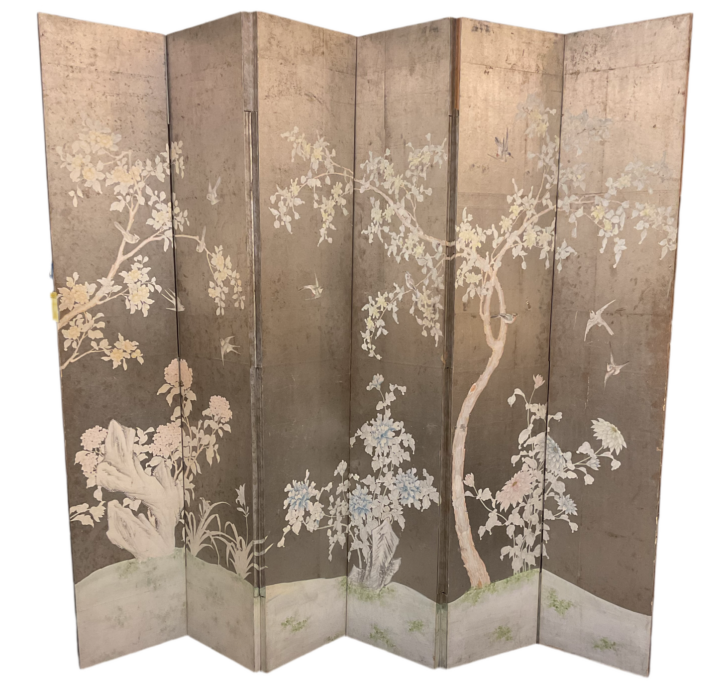 Pair of Chinoiserie Gracie Wallpaper Panels.