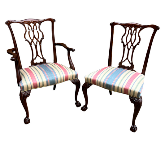 Set of 12 Chippendale Dining Chairs By Baker Furniture Company