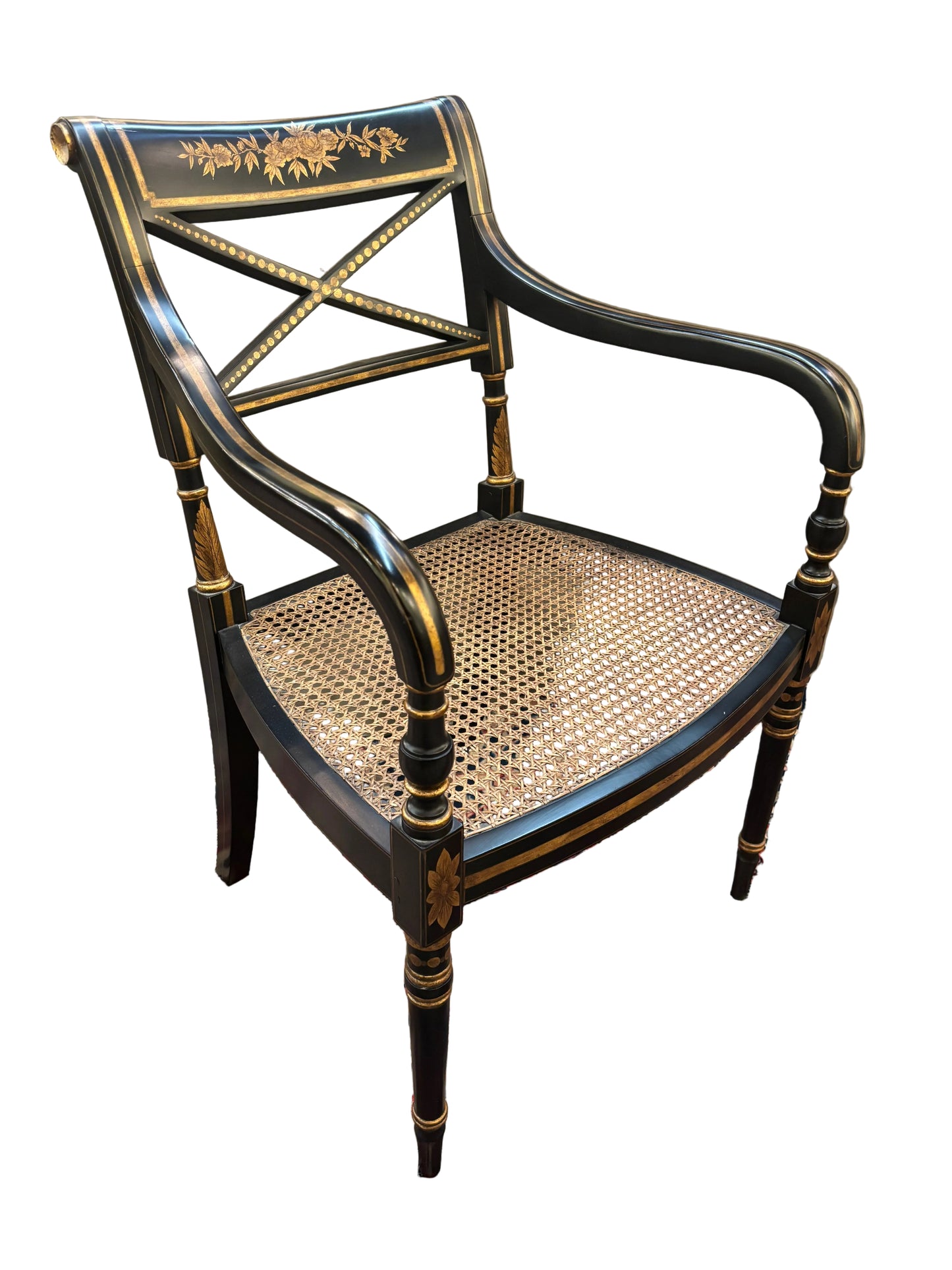 Set 4 Regency Style Caned Chairs