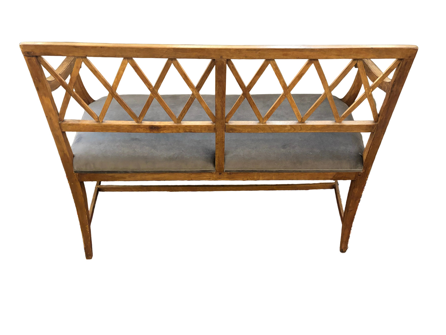 Wooden Bench with Mohair Upholstery