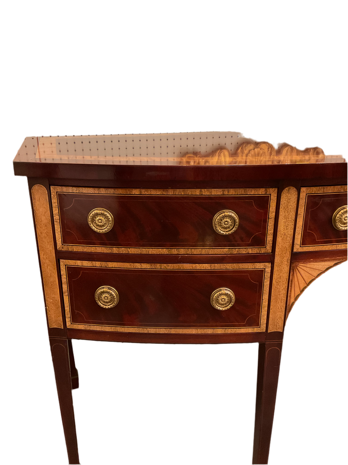 Mahogany Bow Front Sideboard by Baker Furniture