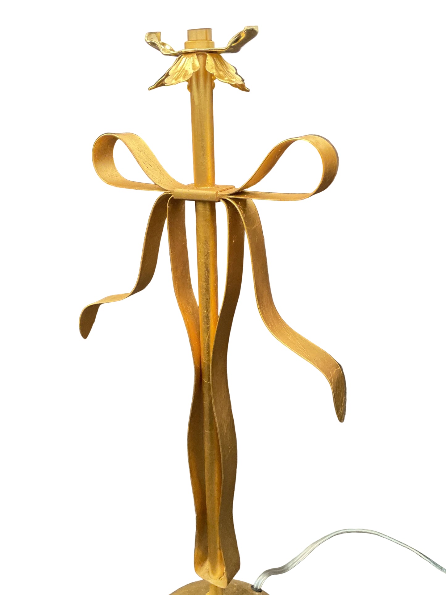 Pair of Gold Leaf Bow Lamps By Chelsea House