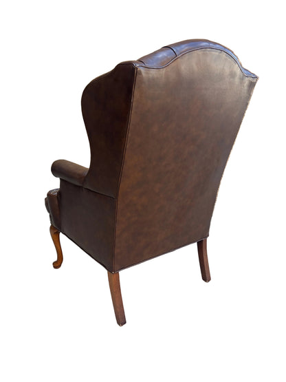 Brown Leather Wingback Chair