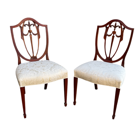 Set 6 Hepplewhite Style Shield Back Dining Chairs