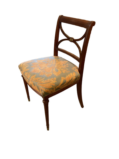 Set 4 Federal Style Side Chairs w/Fortuny Upholstery