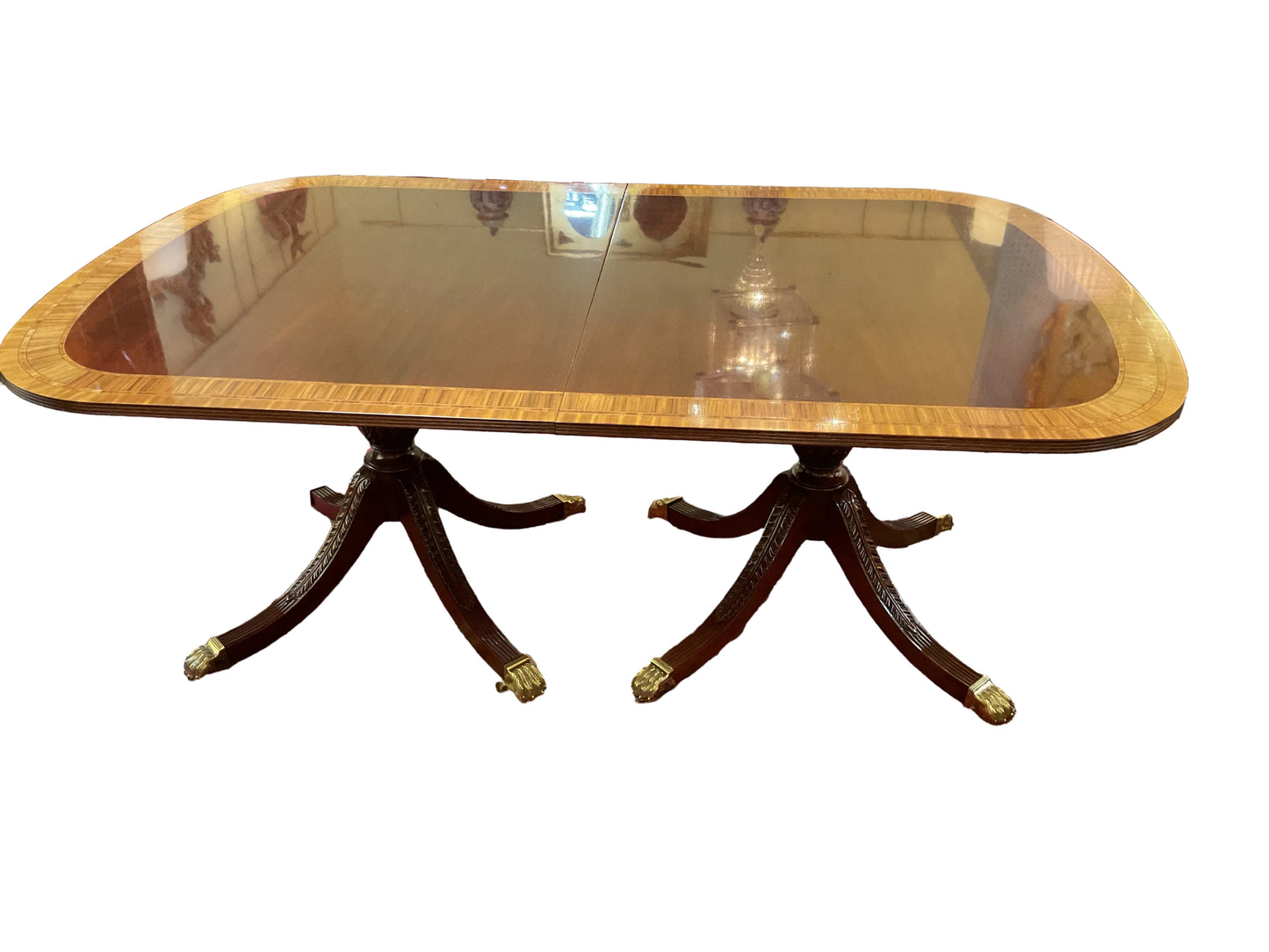 Georgian Style Mahogany Double Pedestal Dining Table by Councill Furniture
