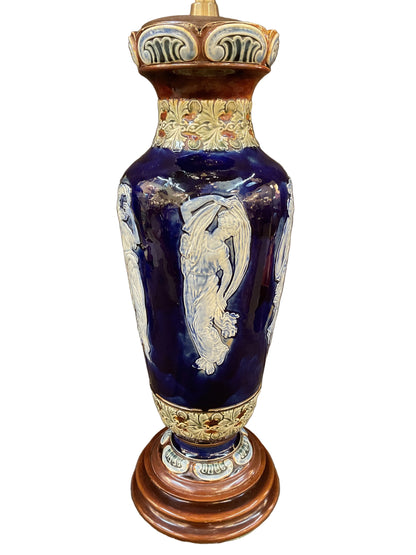 Pair Antique Royal Doulton Vase Form Marbro Lamps