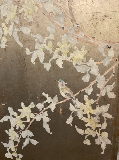 Pair of Chinoiserie Gracie Wallpaper Panels.