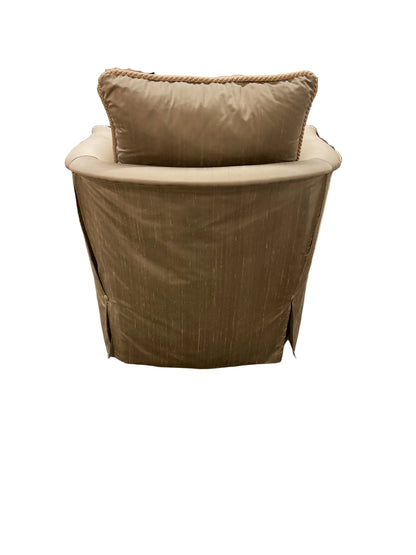 Pair Silk Upholstery Club Chairs By Marge Carson