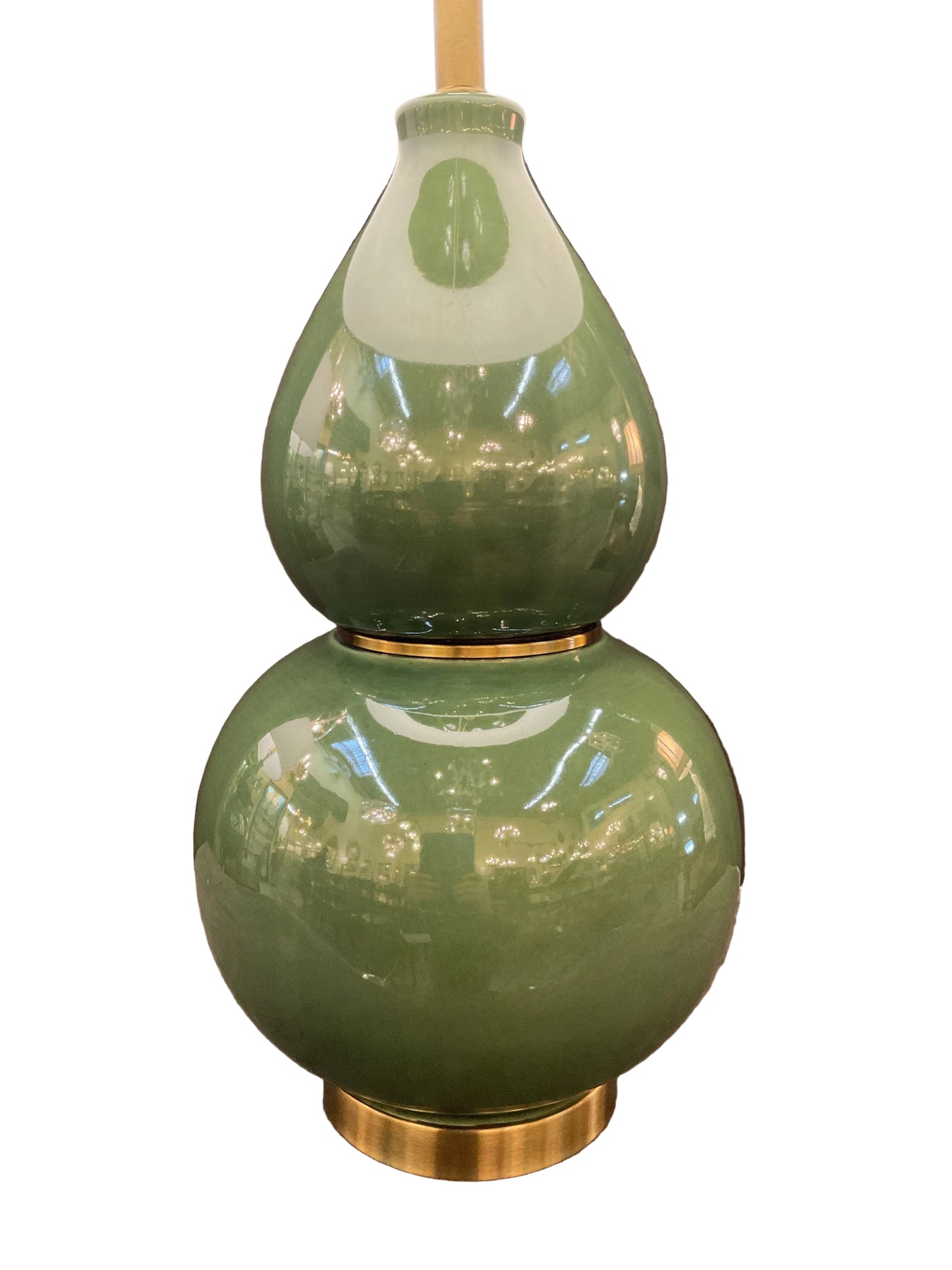 Pair Green Ceramic Lamps