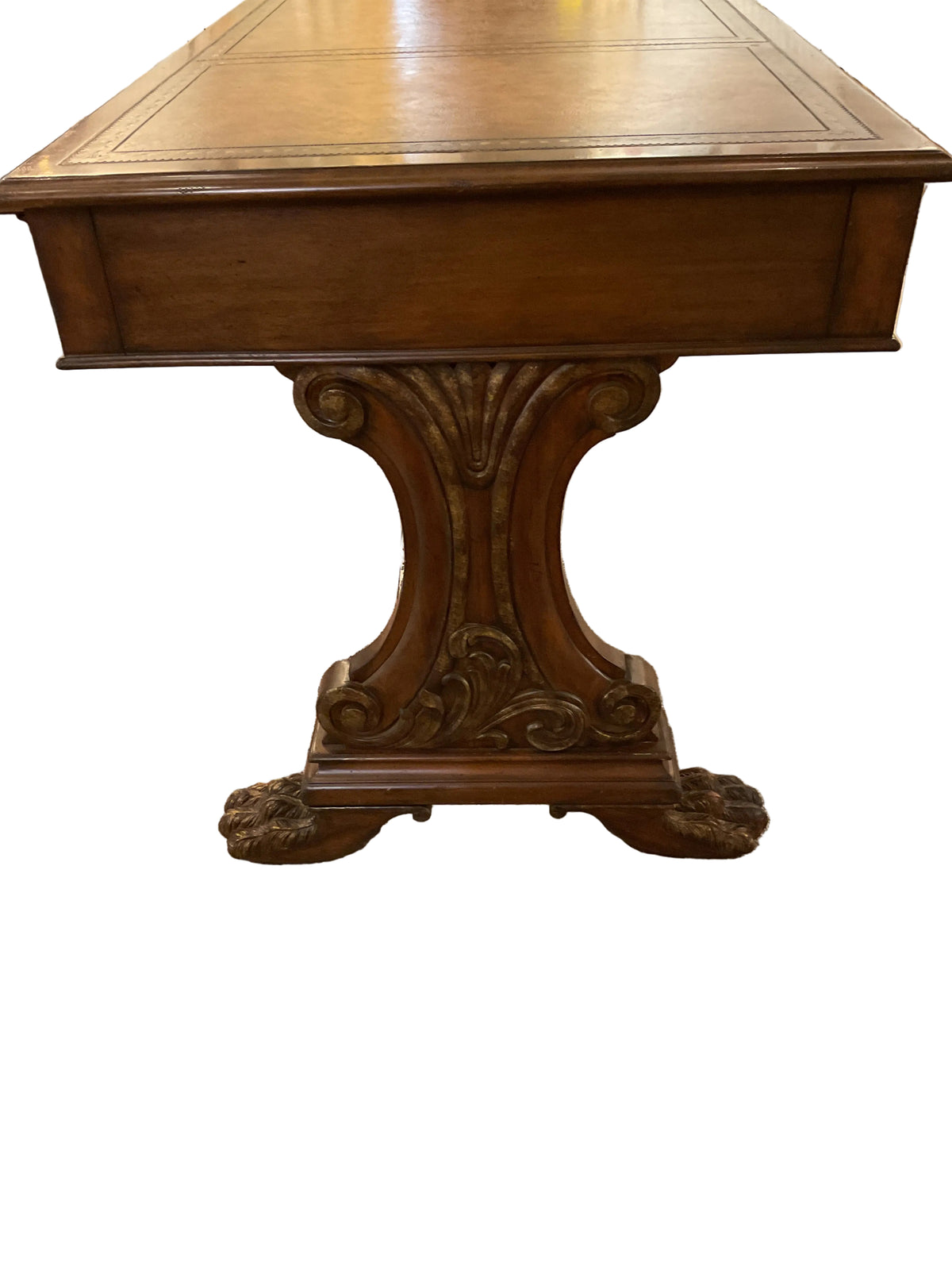Neoclassical Style Leather Top Library Desk by Maitland-Smith