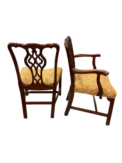 Set of 10 Chippendale Dining Chairs by Baker Furniture Stately Home Collection