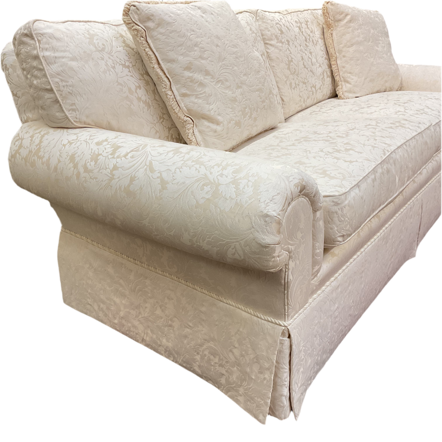 Cream Damask Sofa by Century Furniture