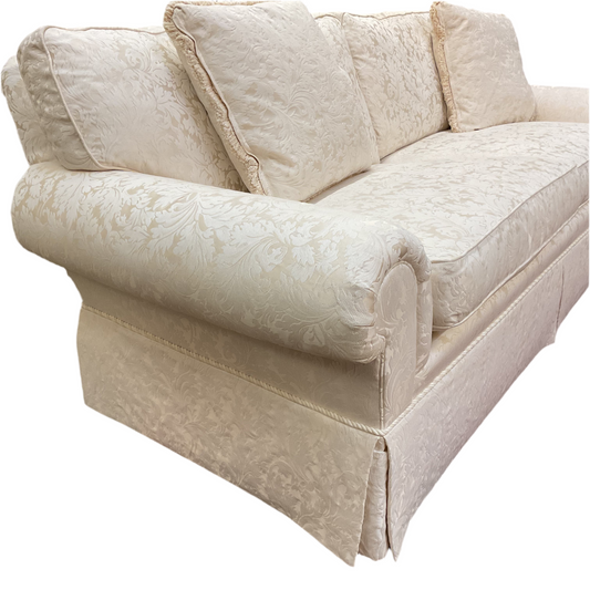 Cream Damask Sofa by Century Furniture