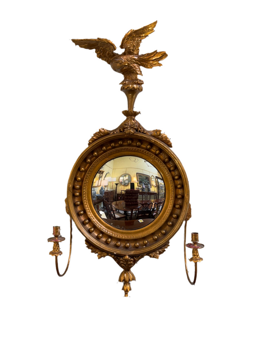 Convex Antique Eagle Mirror