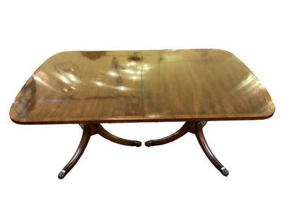 Vintage Mahogany Double Pedestal Dining Table by Kittinger Furniture.