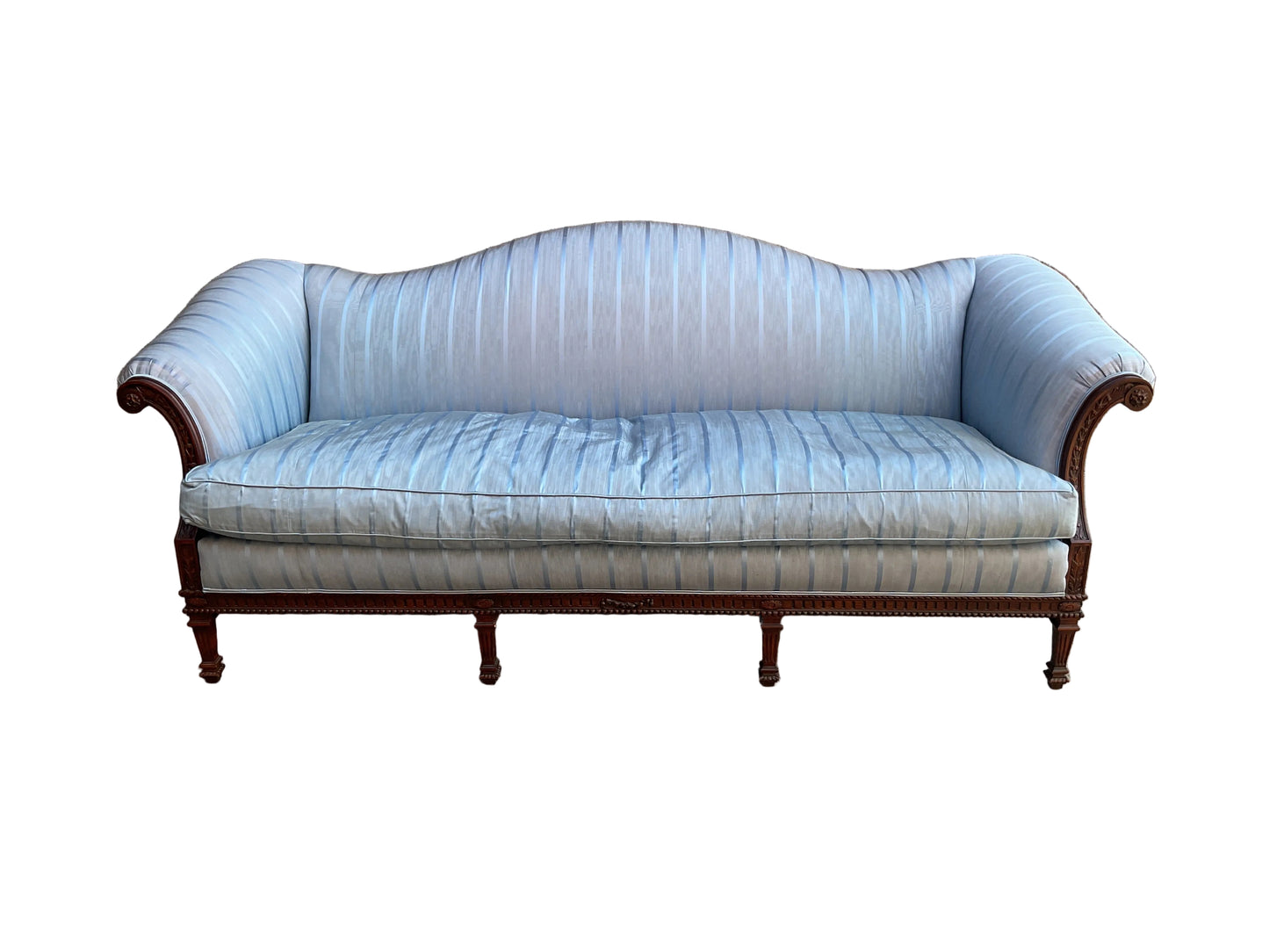 Light Blue Camel-back Sofa by Karges Furniture