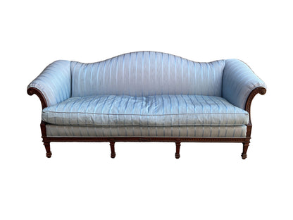 Light Blue Camel-back Sofa by Karges Furniture