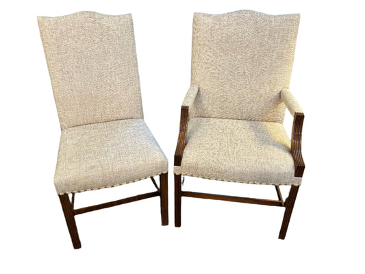 Set of 8 Upholstered Dining Chairs by Rose Tarlow Melrose House.